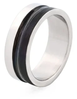 Cudworth Polished Stainless Steel with Ion Plated Ring in Black