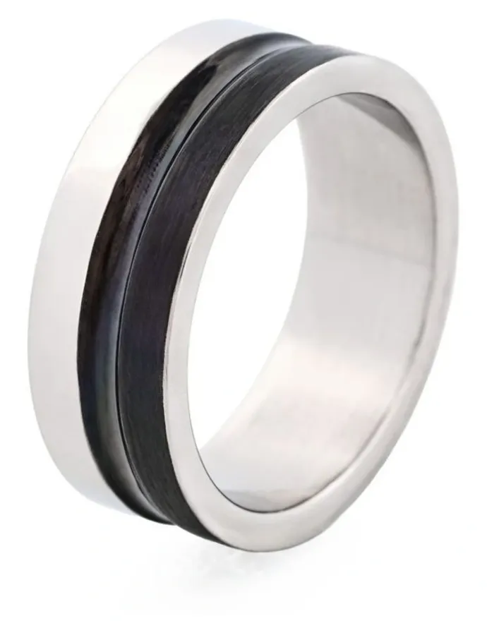 Cudworth Polished Stainless Steel with Ion Plated Ring in Black