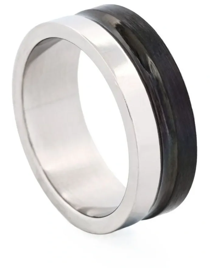 Cudworth Polished Stainless Steel with Ion Plated Ring in Black