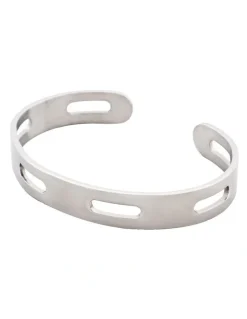 Cudworth Polished Stainless Steel Cuff And Bangle in Silver