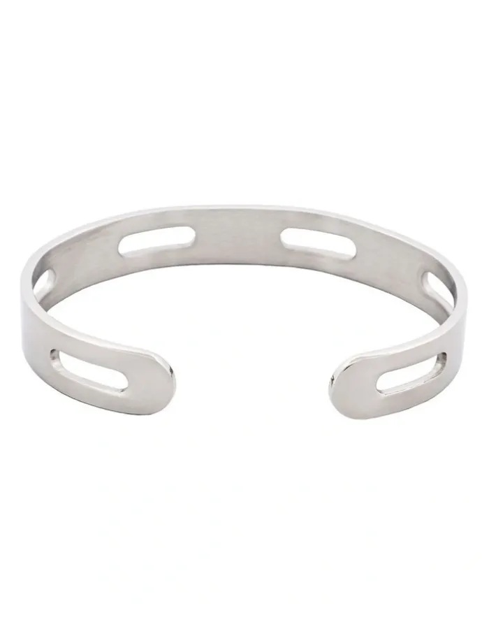Cudworth Polished Stainless Steel Cuff And Bangle in Silver