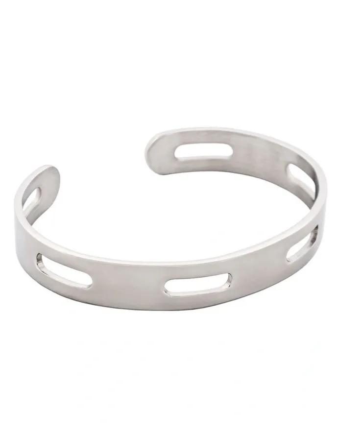 Cudworth Polished Stainless Steel Cuff And Bangle in Silver