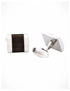 Cudworth Polished Stainless Steel and Brushed Ion Plated Gun Metal Cufflinks
