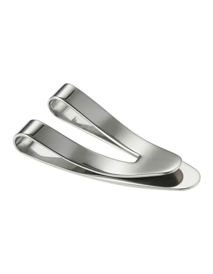 Cudworth Polished Stainless Steel V Shaped Money Clip in Silver