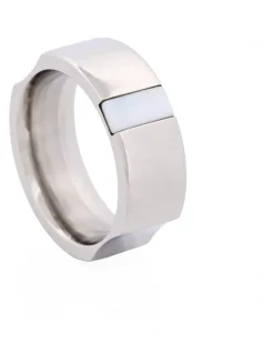 Cudworth Polished Stainless Steel With Mother Of Pearl Ring in Silver