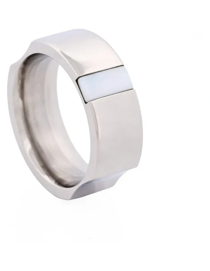 Cudworth Polished Stainless Steel With Mother Of Pearl Ring in Silver