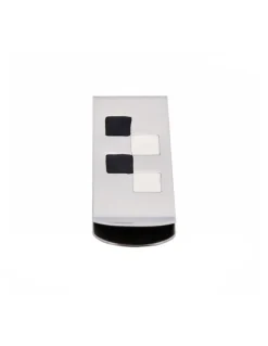 Cudworth Polished Stainless Steel Enamel Money Clip in Silver