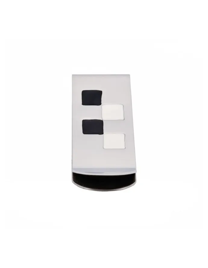 Cudworth Polished Stainless Steel Enamel Money Clip in Silver