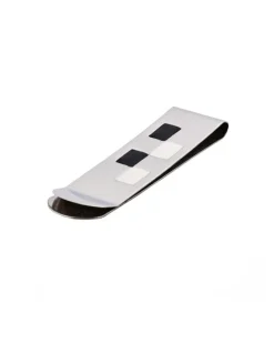 Cudworth Polished Stainless Steel Enamel Money Clip in Silver