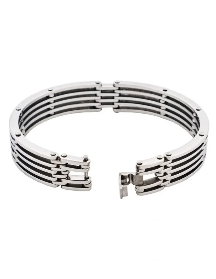 Cudworth Polished Stainless Steel Cutout Bangle And Bracelet in Silver