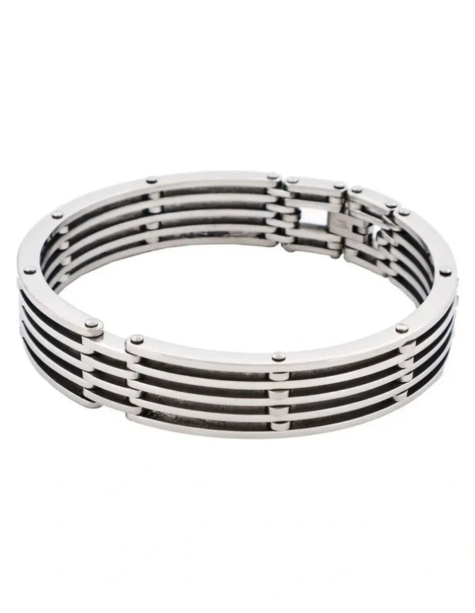 Cudworth Polished Stainless Steel Cutout Bangle And Bracelet in Silver