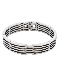 Cudworth Polished Stainless Steel Cutout Bangle And Bracelet in Silver