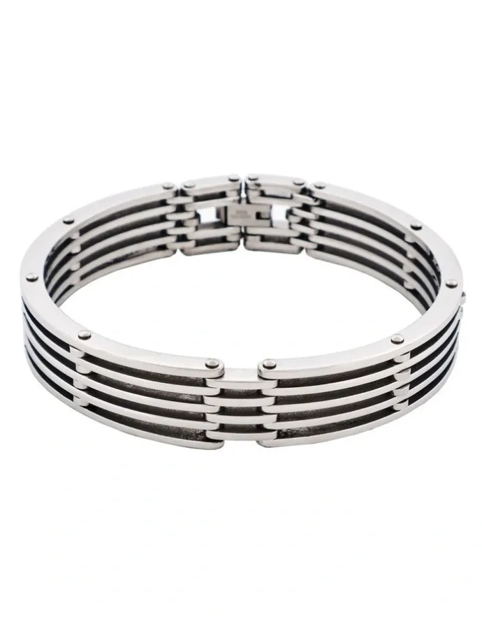 Cudworth Polished Stainless Steel Cutout Bangle And Bracelet in Silver