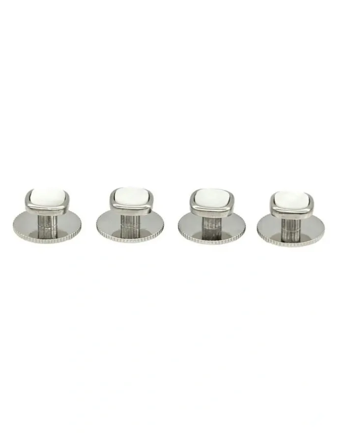 Cudworth Rhod Cushion Screw Shirt Stud Set of 4 in Mother Of Pearl