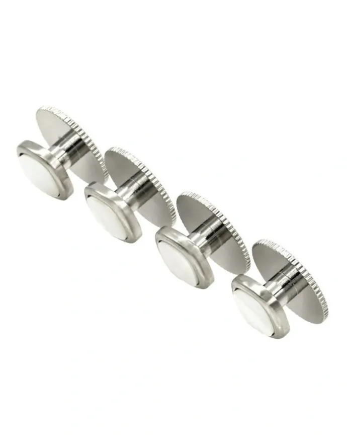 Cudworth Rhod Cushion Screw Shirt Stud Set of 4 in Mother Of Pearl