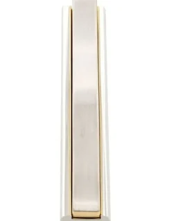 Cudworth Rhodium and Gold Plated Tie Clip in Silver