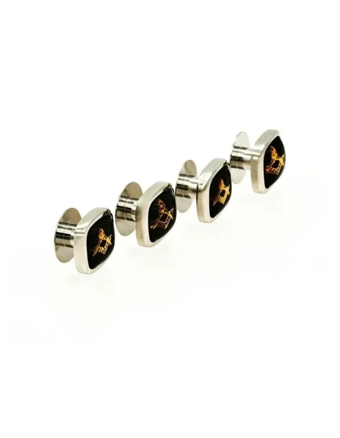 Cudworth Rhodium Masonic Shirt Stud in Black