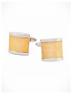 Cudworth Rhodium Matt Gold Cufflinks