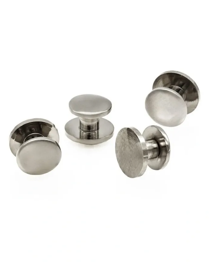 Cudworth Rhodium Military Shirt Stud (set of 4)