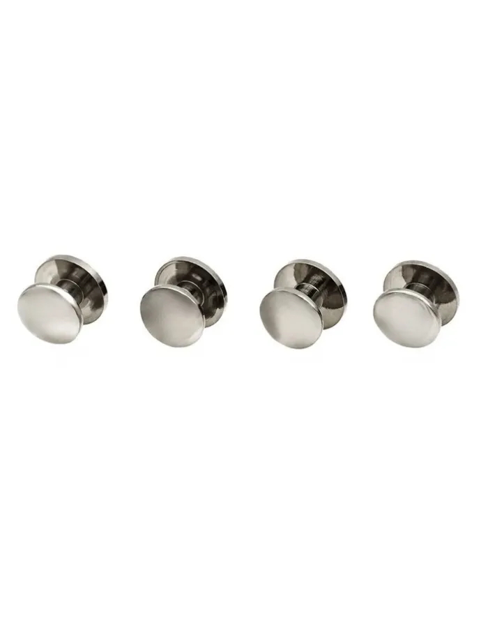 Cudworth Rhodium Military Shirt Stud (set of 4)
