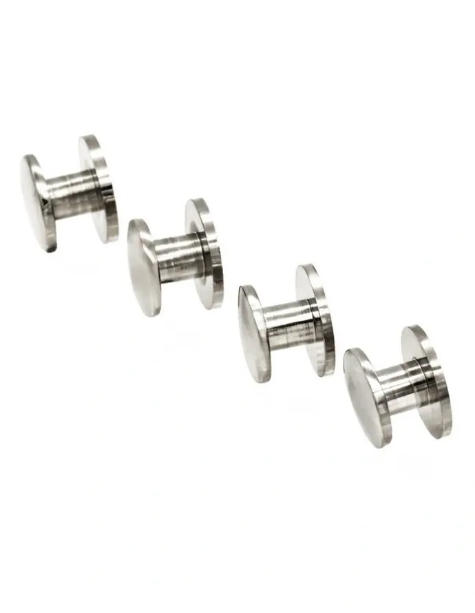 Cudworth Rhodium Military Shirt Stud (set of 4)