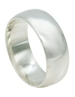 Cudworth Rhodium Plated Sterling Band Ring in Silver