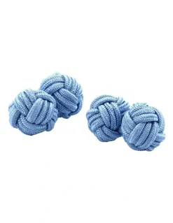 Cudworth Silk Knot Cufflinks in Sky Blue