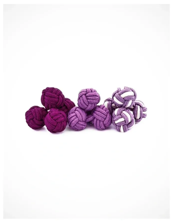 Cudworth Silk Knots Cufflinks Set in Purple
