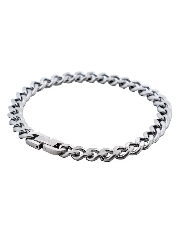 Cudworth Stainless Steel Curb Link Chain Bracelet in Silver