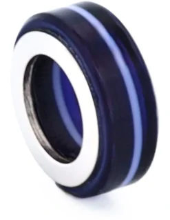 Cudworth Stainless Steel Ceramic Bead in Black/Blue