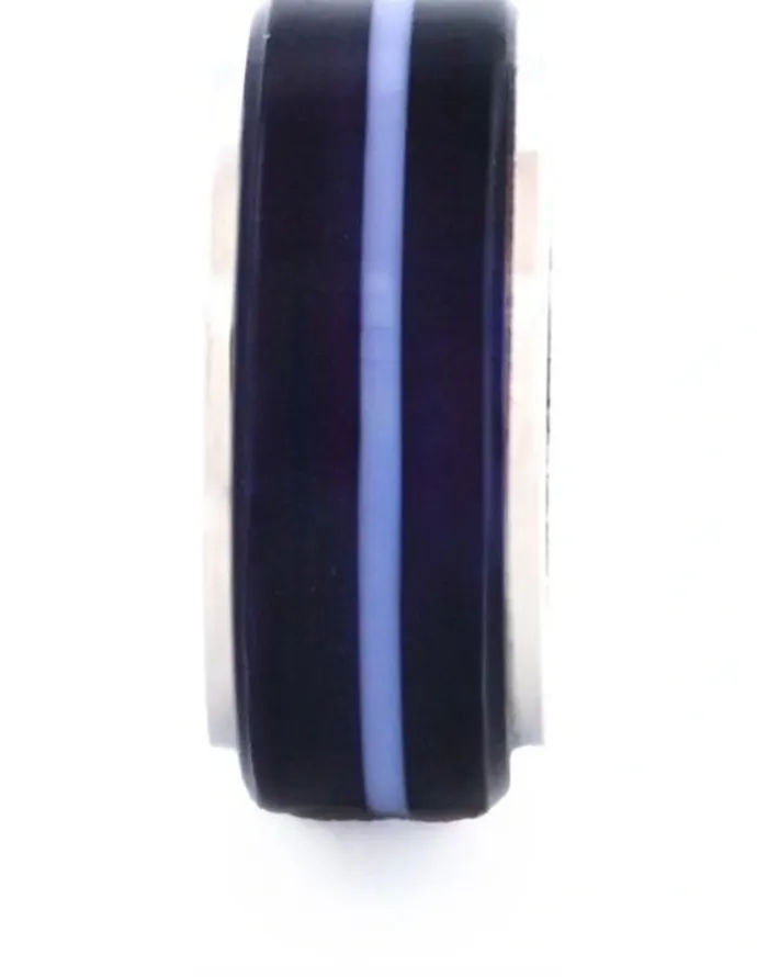 Cudworth Stainless Steel Ceramic Bead in Black/Blue