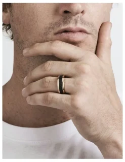 Cudworth Stainless Steel Ion Plated & Carbon Fibre Ring in Rose Gold