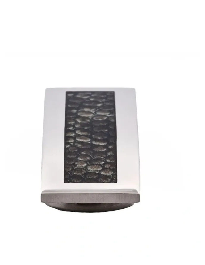 Cudworth Stainless Steel And Snake Skin Print Money Clip in Silver