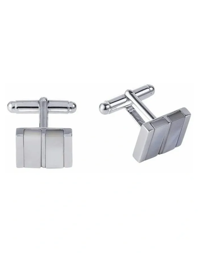 Cudworth Sterling Mother Of Pearl Cufflinks in Silver