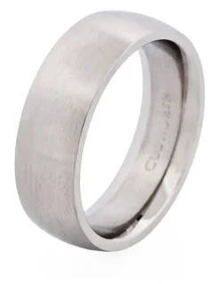 Cudworth Thin Brushed Stainless Steel Band Ring in Silver