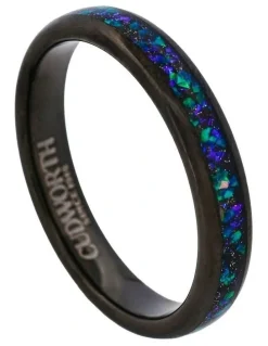 Cudworth Tungsten Aurora Streamline Ring in Black