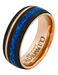 Cudworth Tungsten Azure Aurora Ring in Gold