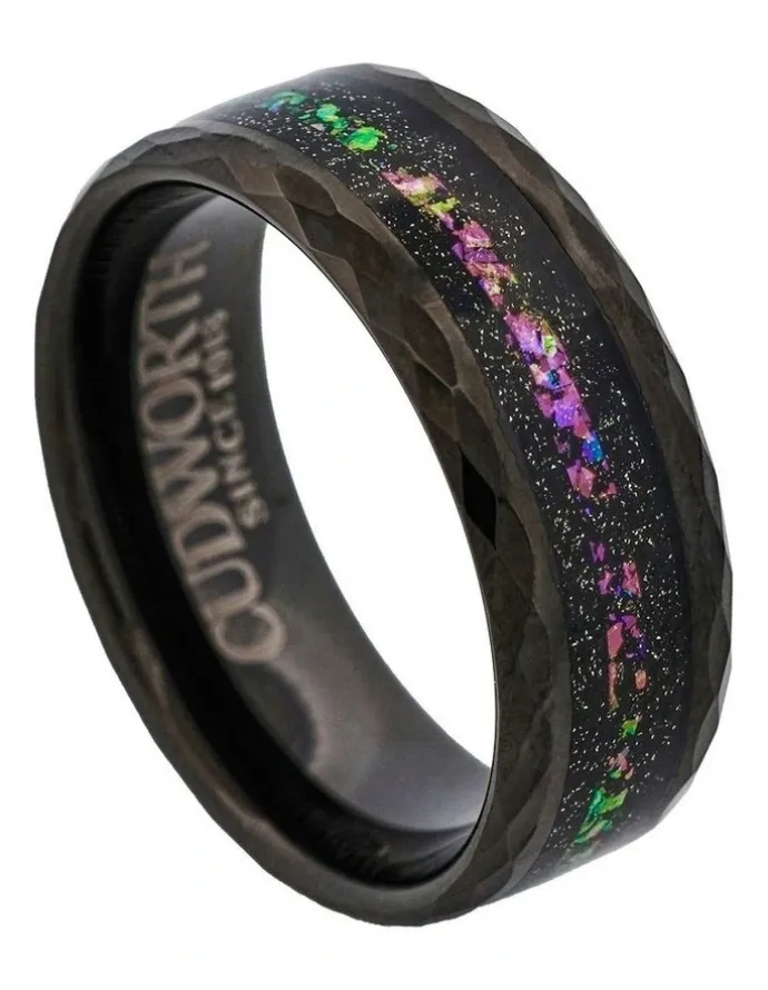 Cudworth Tungsten Nebula Prism Ring un Black
