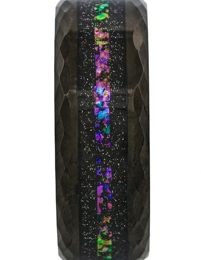 Cudworth Tungsten Nebula Prism Ring un Black