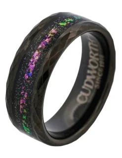Cudworth Tungsten Nebula Prism Ring un Black