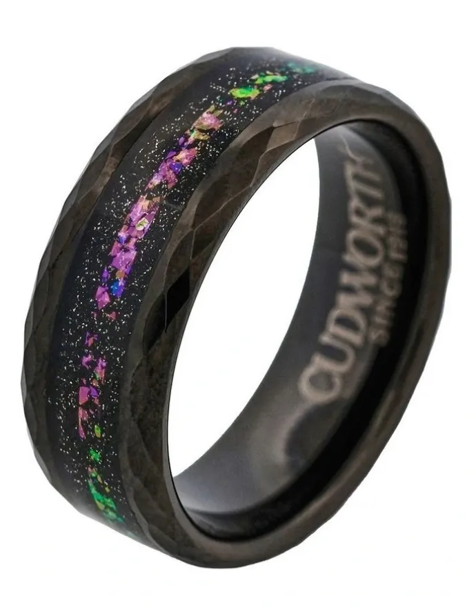 Cudworth Tungsten Nebula Prism Ring un Black