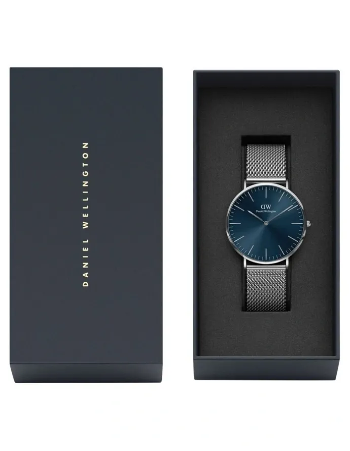 Daniel Wellington Classic 40mm Arctic Blue Dial Watch in Silver