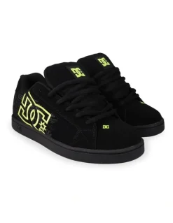 DC Net Sneakers in Black/Black/Lime