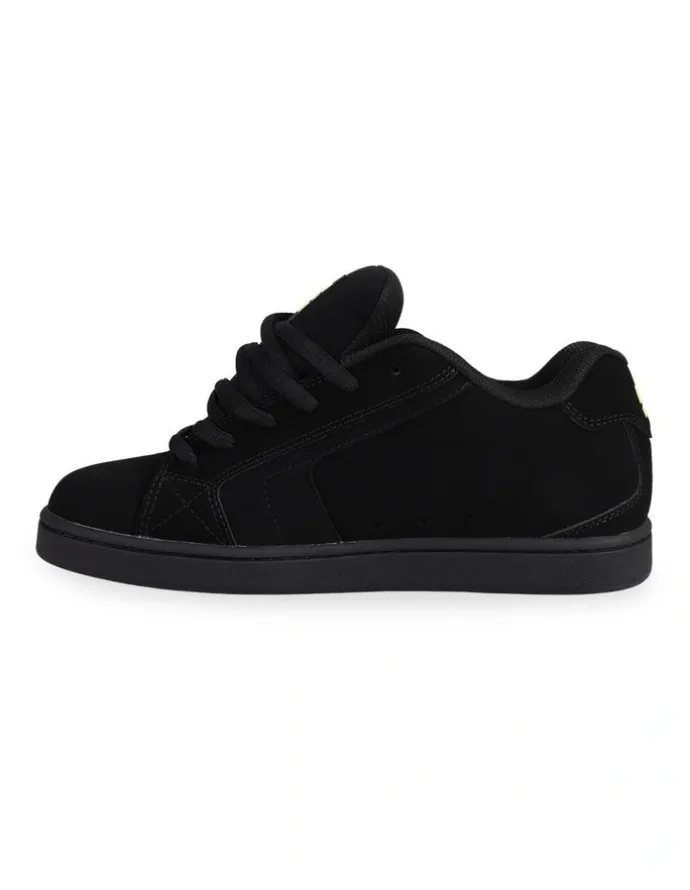 DC Net Sneakers in Black/Black/Lime
