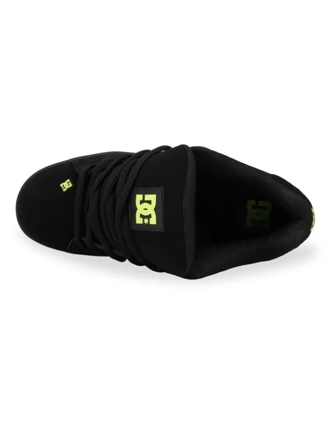 DC Net Sneakers in Black/Black/Lime