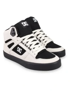 DC Pure High-Top Skate Shoes in Offwhite/White/Black