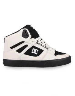 DC Pure High-Top Skate Shoes in Offwhite/White/Black