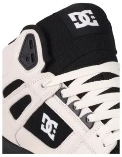 DC Pure High-Top Skate Shoes in Offwhite/White/Black