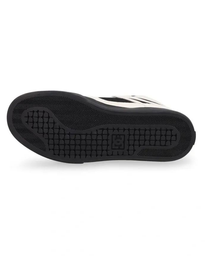 DC Pure High-Top Skate Shoes in Offwhite/White/Black