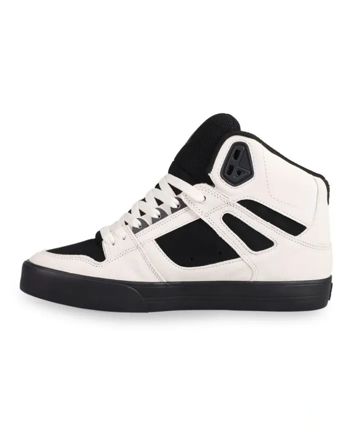 DC Pure High-Top Skate Shoes in Offwhite/White/Black